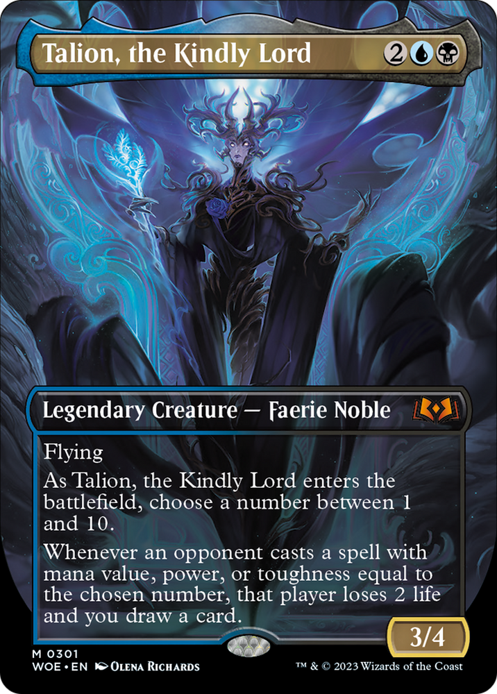 borderless cards mtg Talion, the Kindly Lord (Borderless Alternate Art) [Wilds of Eldraine]